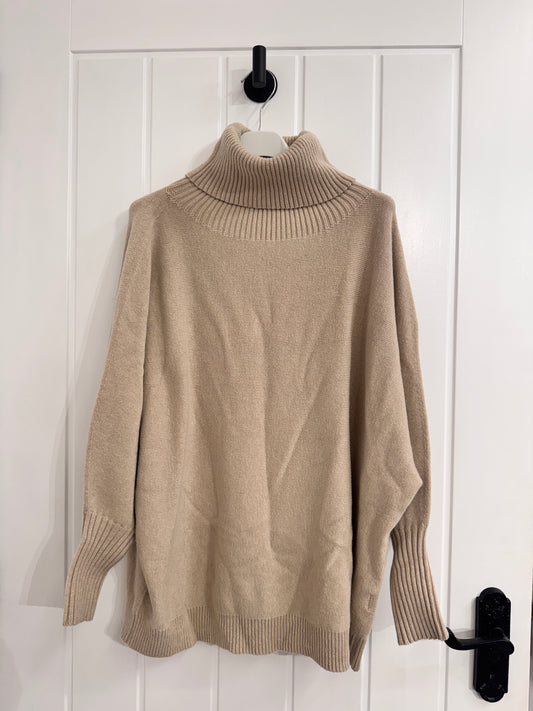 Beige Roll Neck