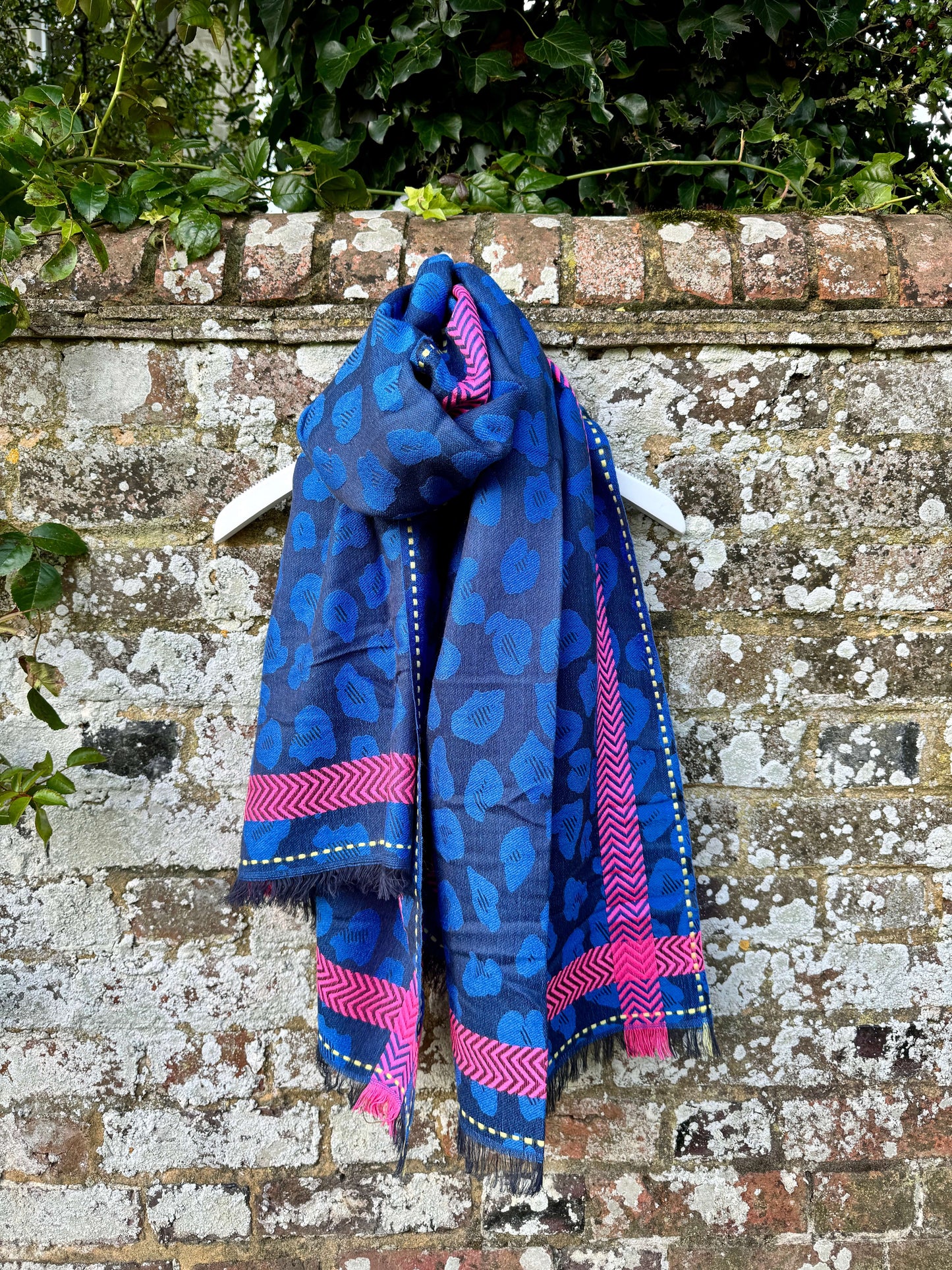 Blue Leopard Scarf