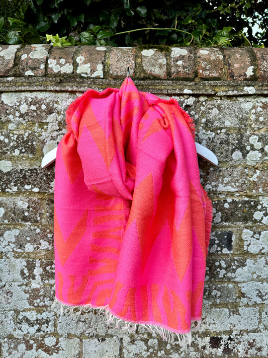 Pink & Orange ZigZag Scarf