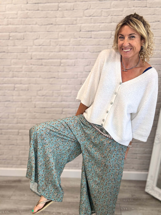 Liberty Wide Leg Palazzos | Duck Egg