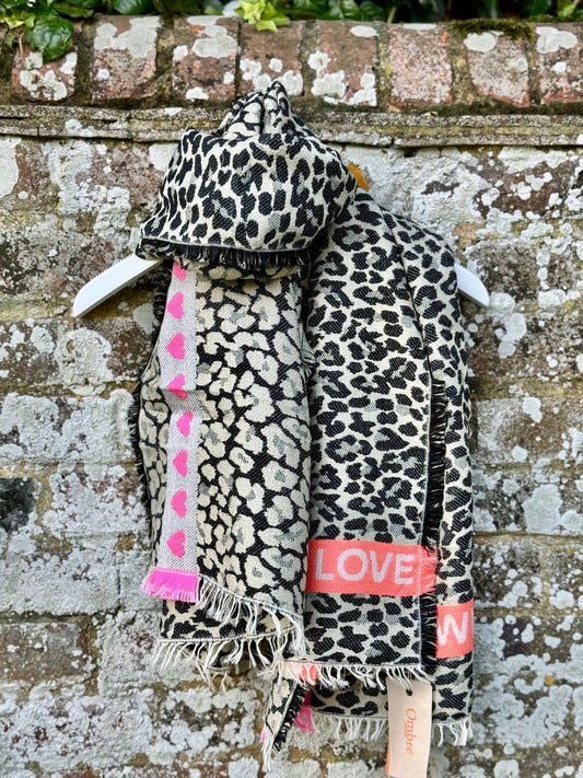 Cheetah Hearts Scarf