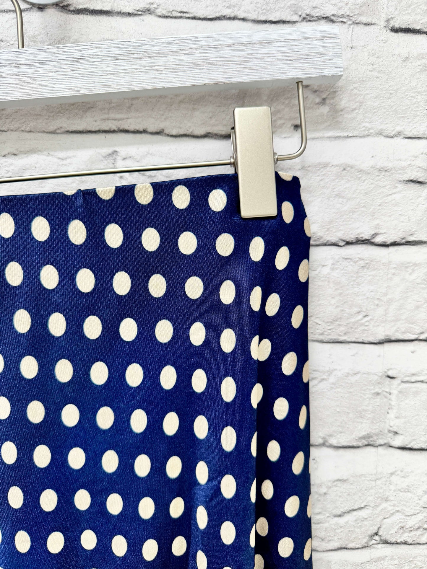 Dotty Satin Slip Skirt | Navy