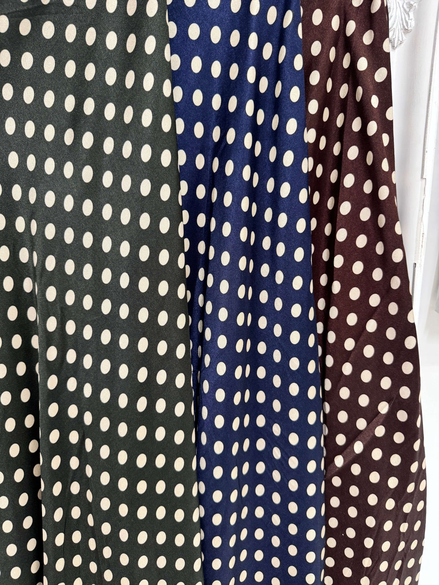 Dotty Satin Slip Skirt | Khaki