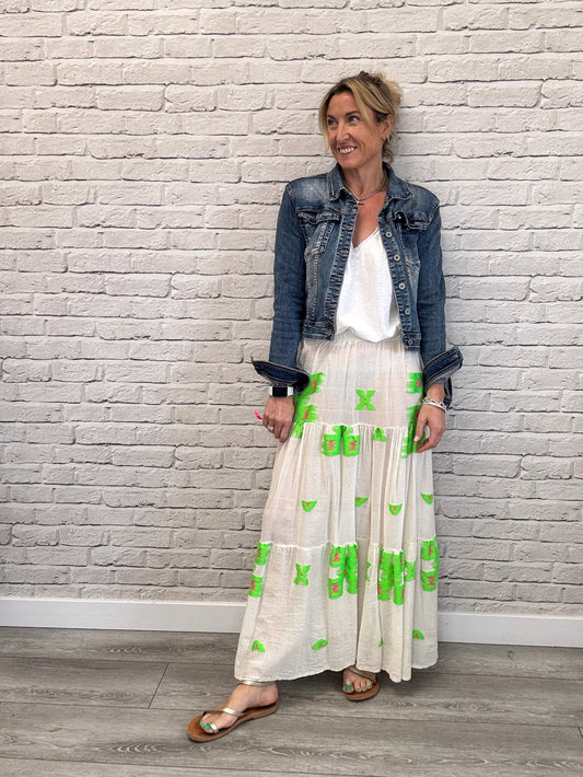 Sicily Maxi Skirt | Neon Green