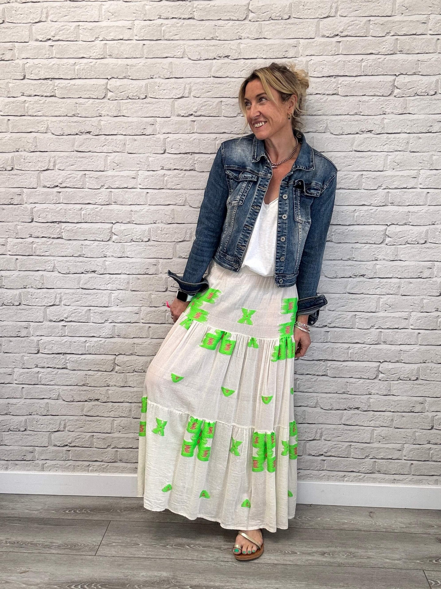 Sicily Maxi Skirt | Neon Green