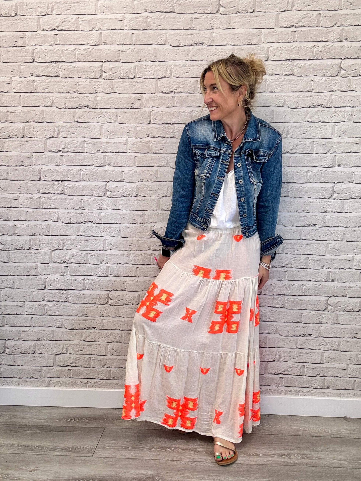 Sicily Maxi Skirt | Neon Orange