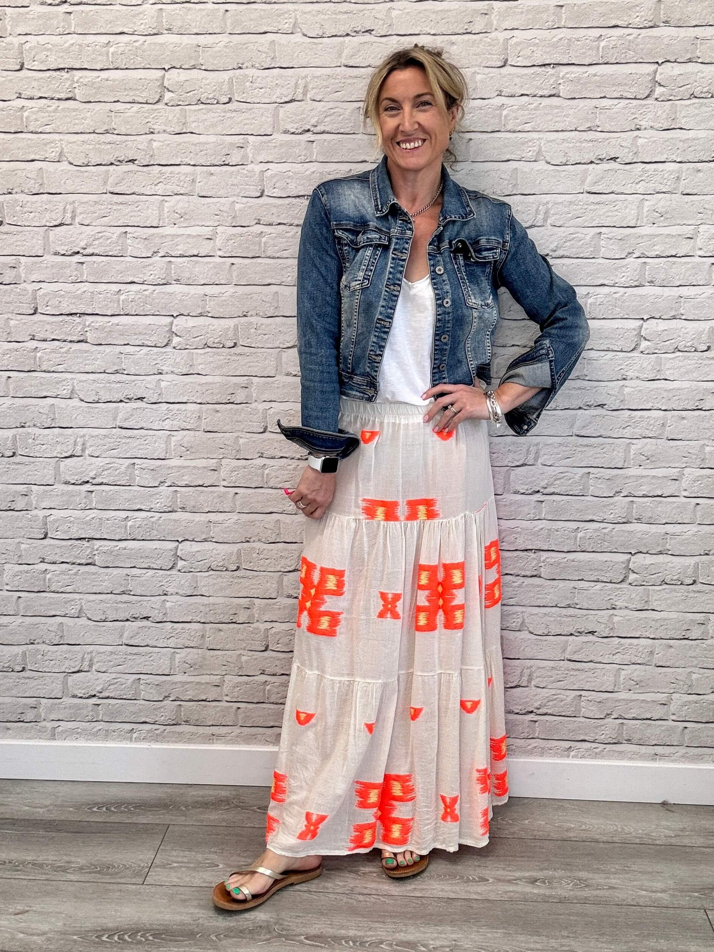 Sicily Maxi Skirt | Neon Orange