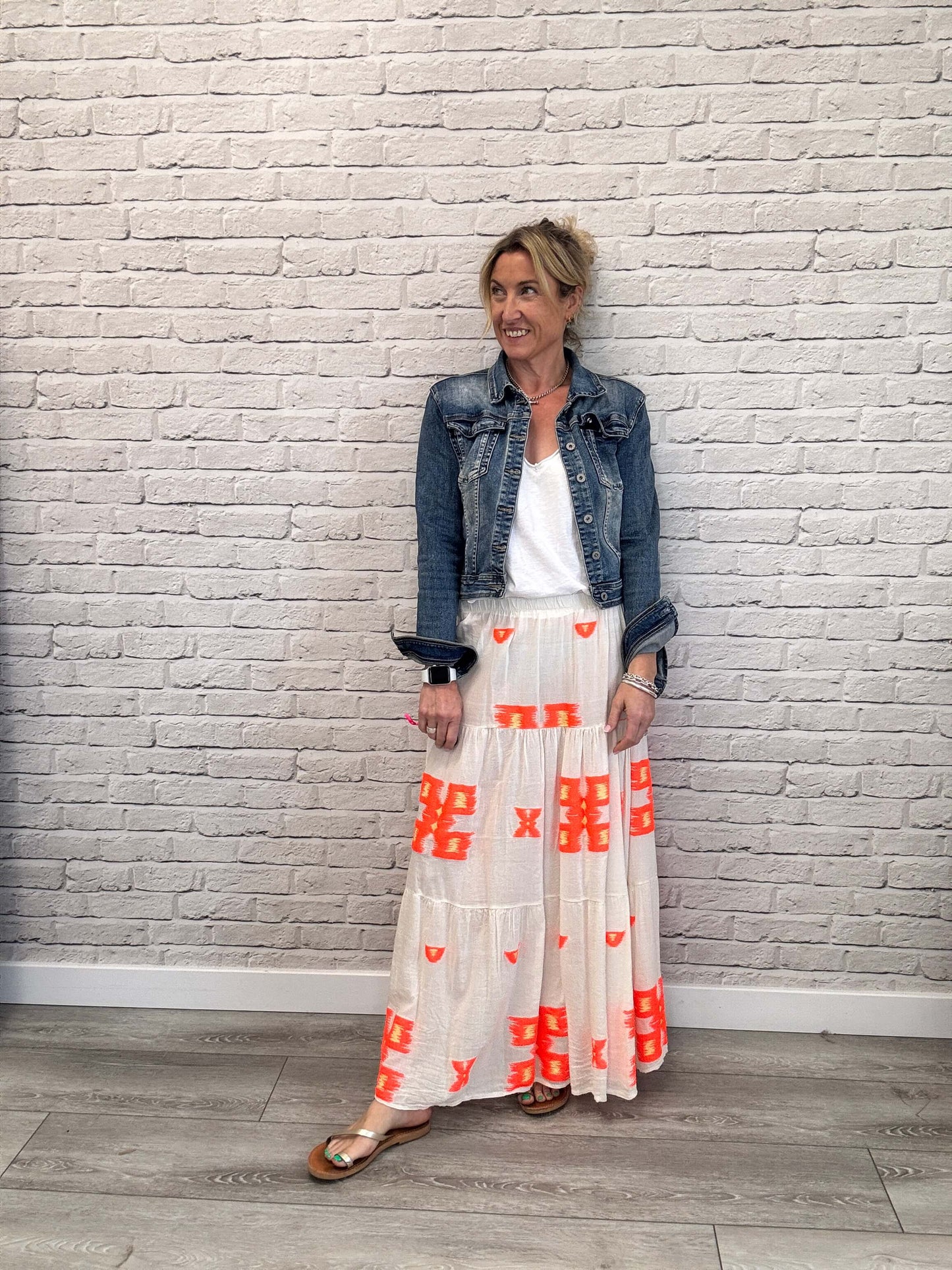 Sicily Maxi Skirt | Neon Orange