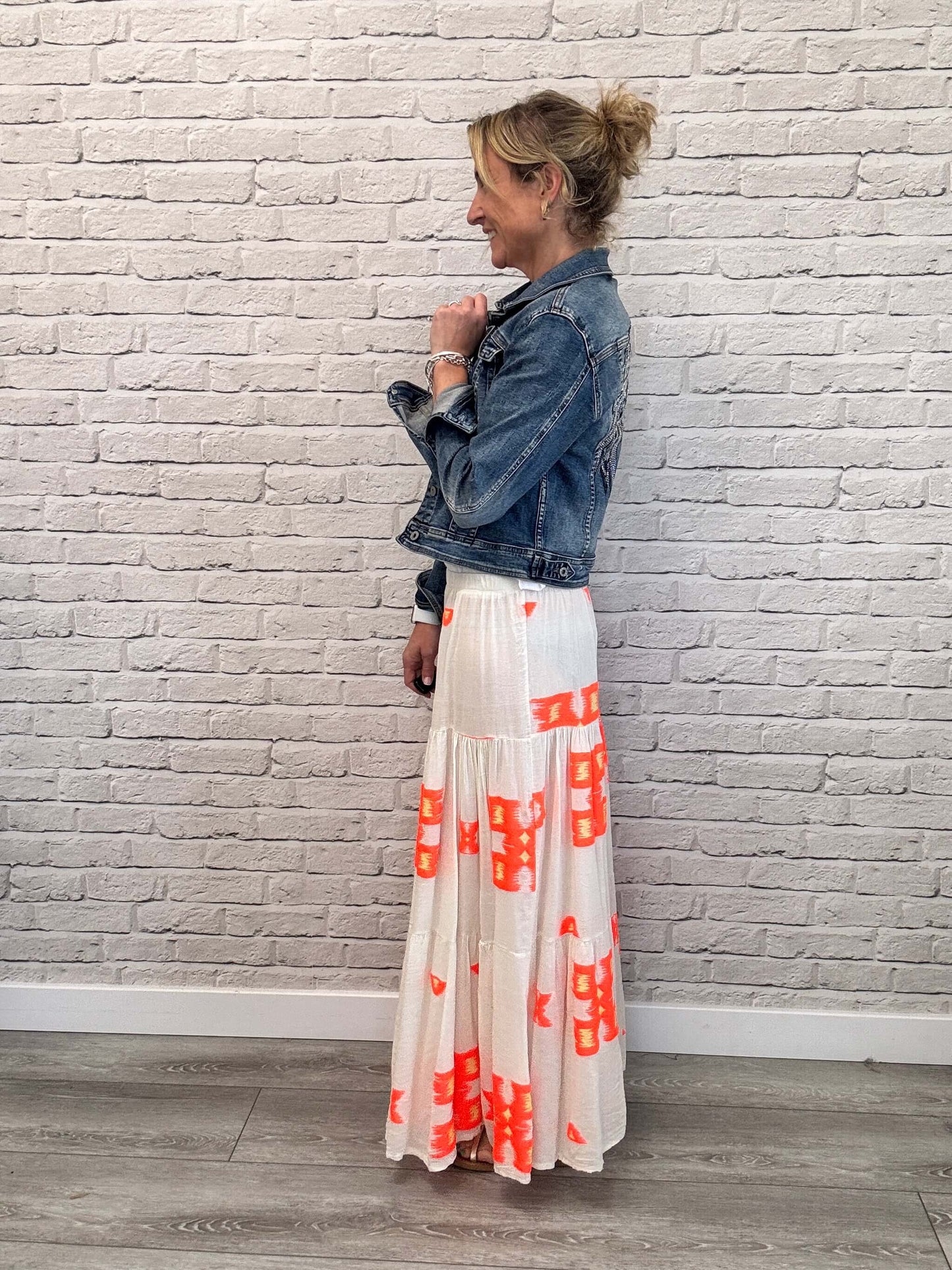 Sicily Maxi Skirt | Neon Orange