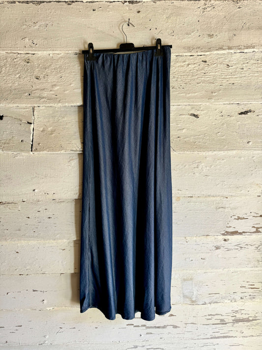 Chambray Denim Maxi Skirt