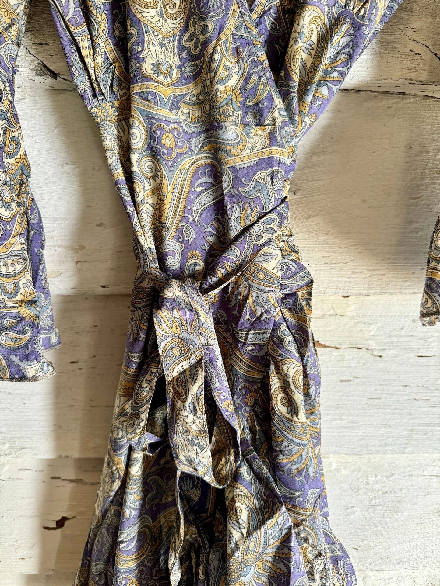 Short Wrap Dress | Purple & Gold