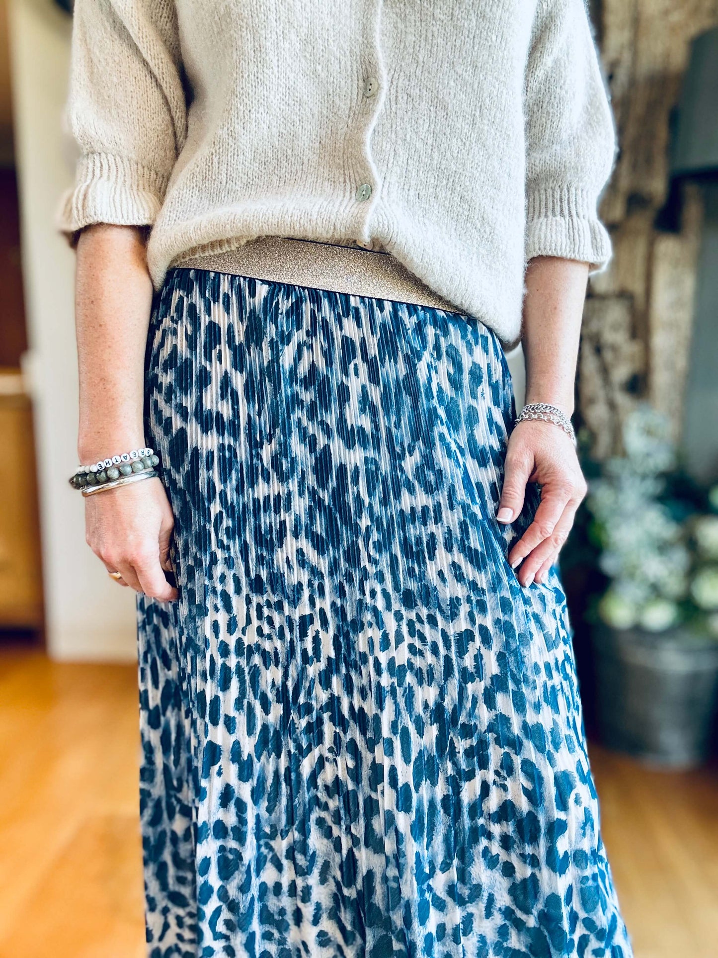 Cheltenham Maxi Skirt | Blue Leopard