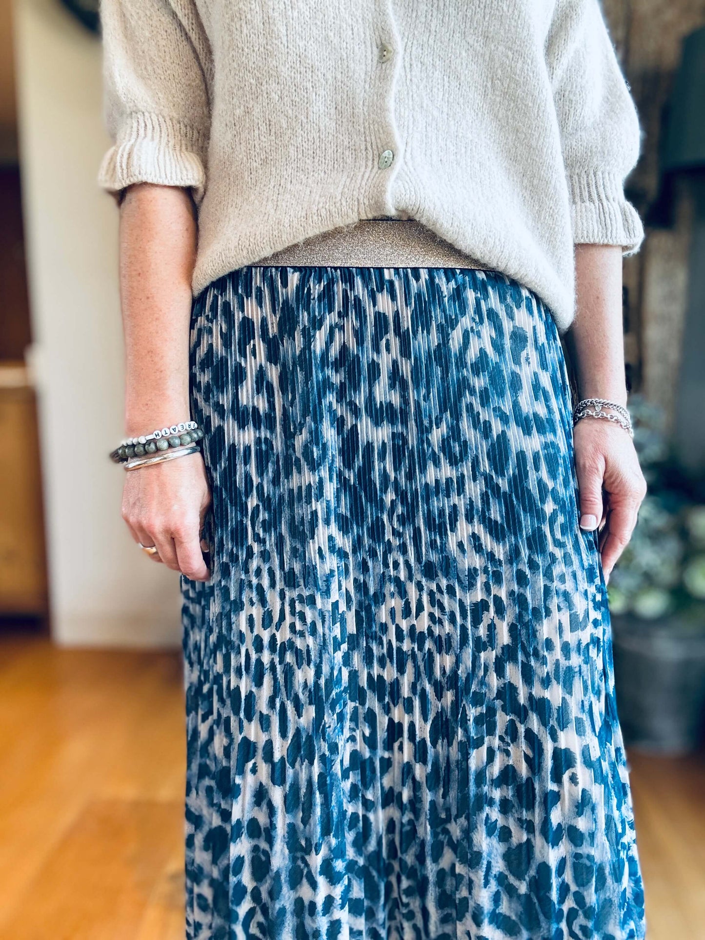 Cheltenham Maxi Skirt | Blue Leopard