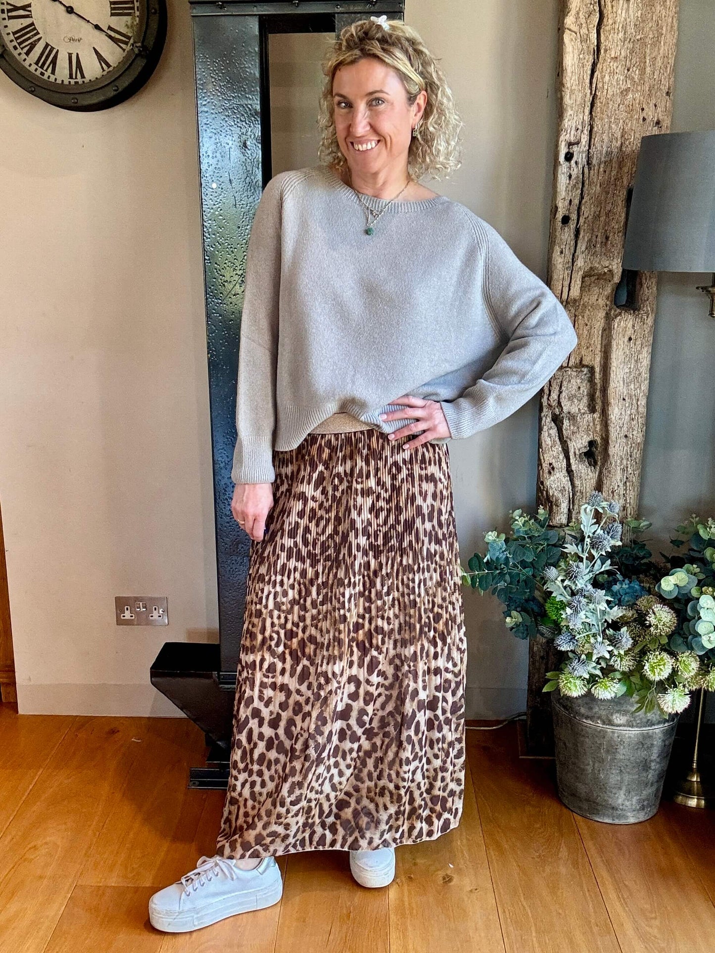 Cheltenham Maxi Skirt | Brown Leopard