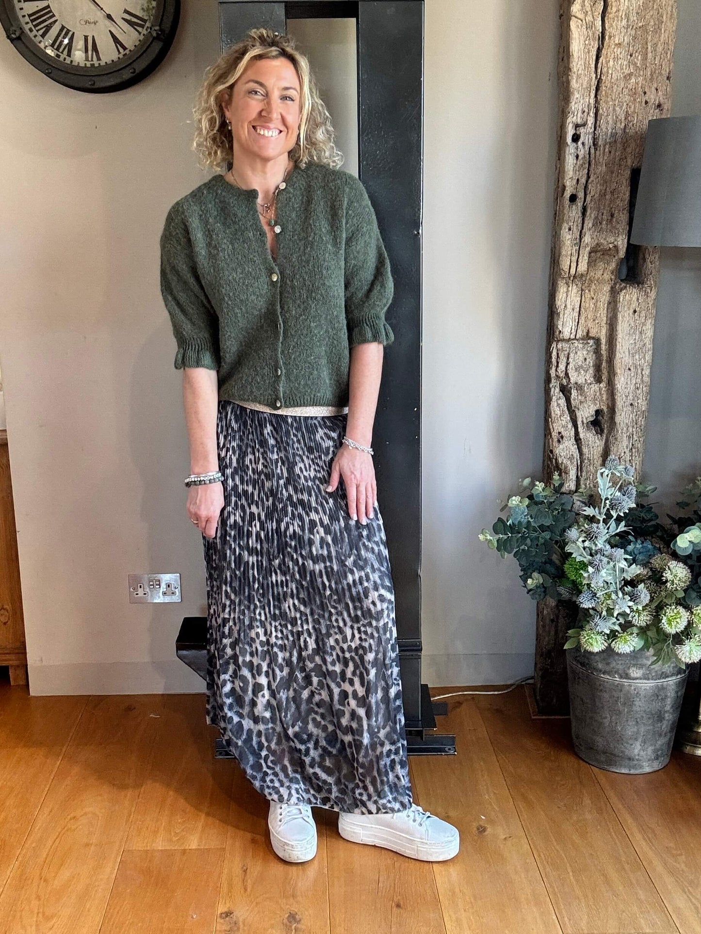 Cheltenham Maxi Skirt | Charcoal Leopard