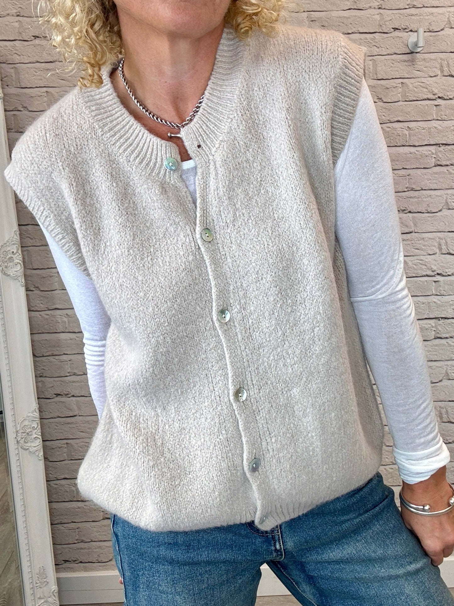 Uma Knitted Vest | Stone