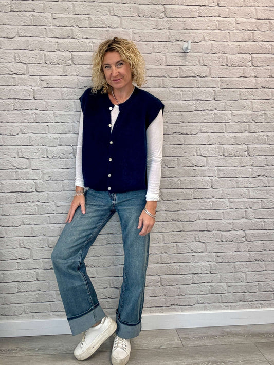 Uma Knitted Vest | Navy