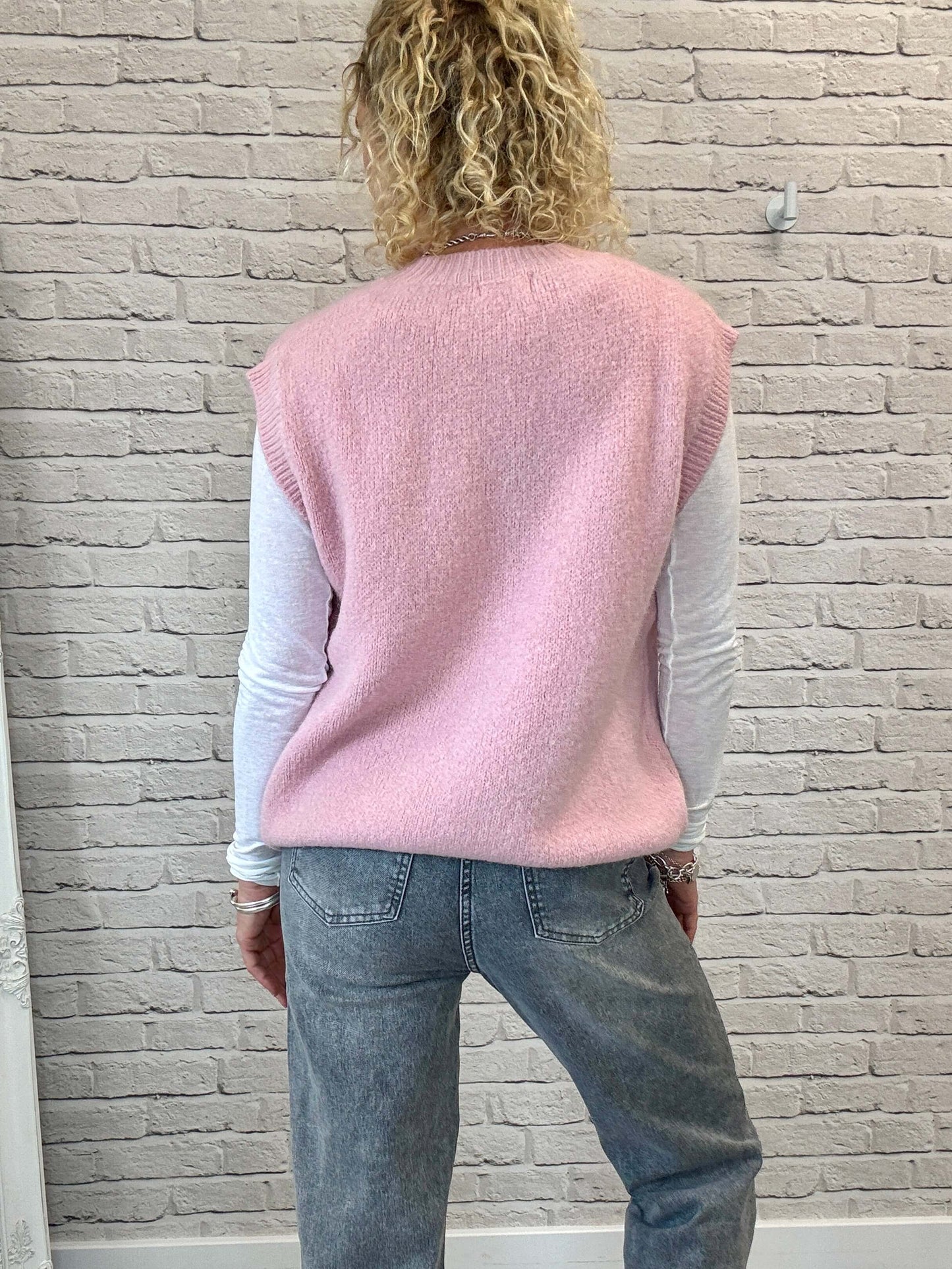 Uma Knitted Vest | Vintage Rose