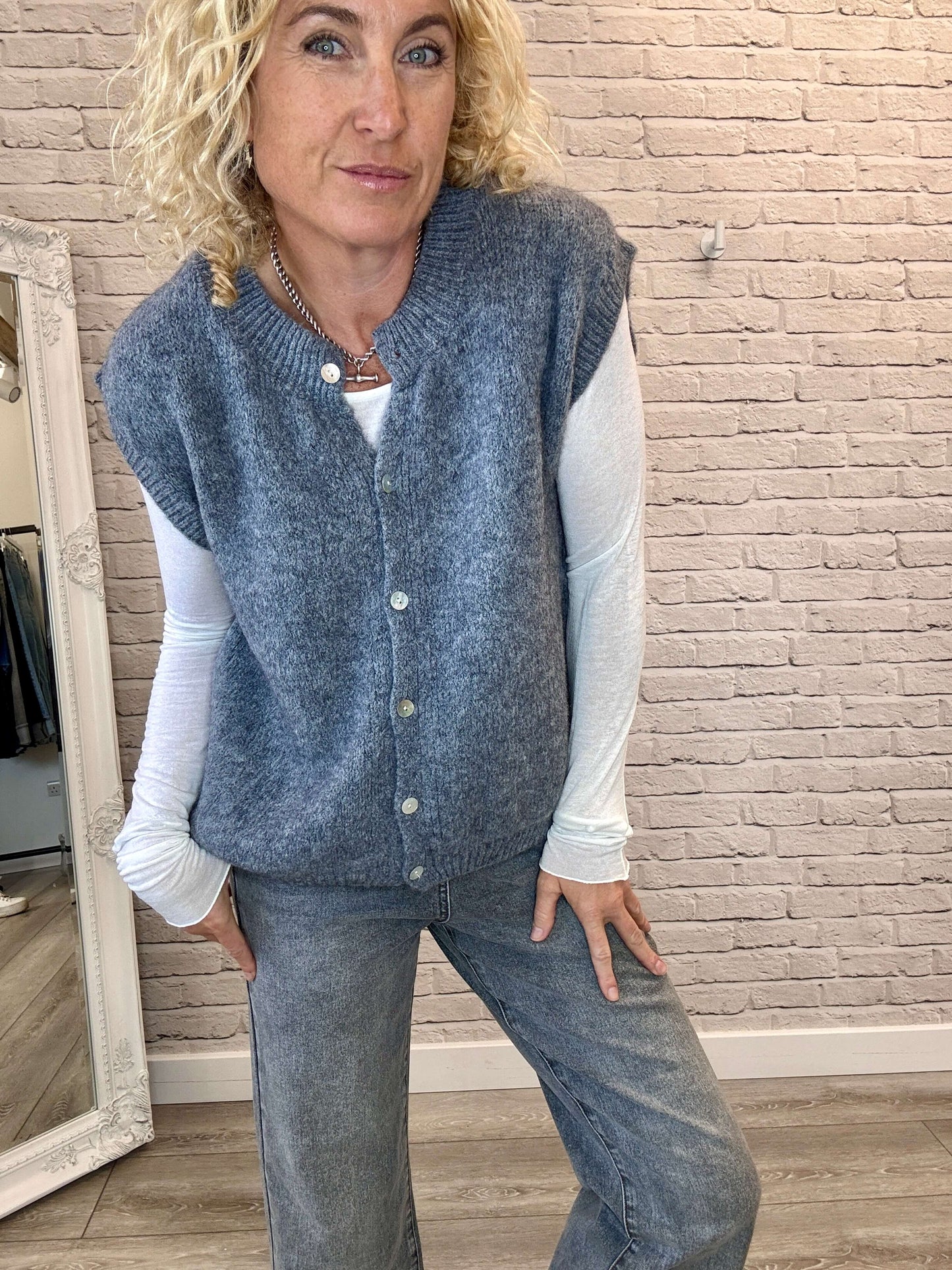 Uma Knitted Vest | Grey
