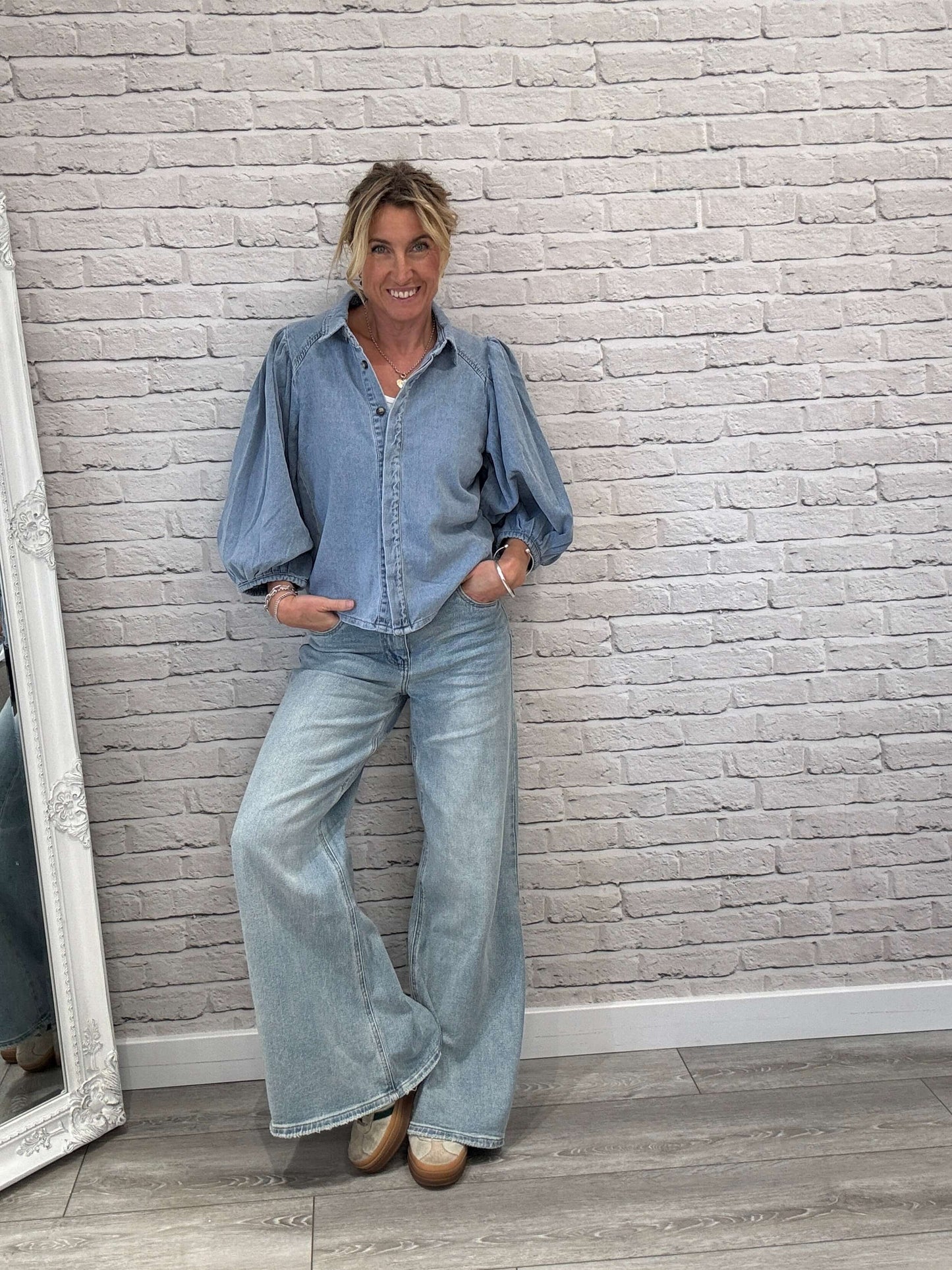 Shoreditch Palazzo Jeans | Faded Denim