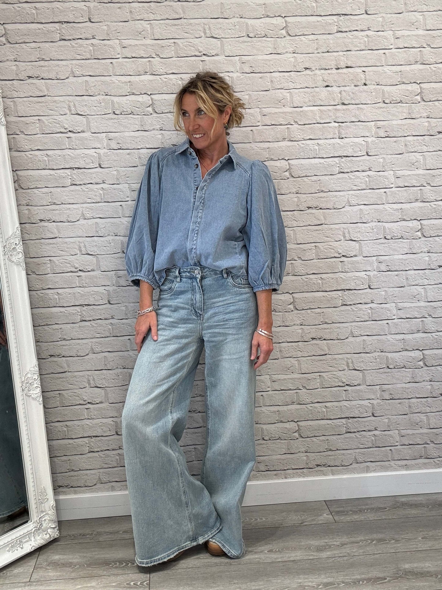 Shoreditch Palazzo Jeans | Faded Denim