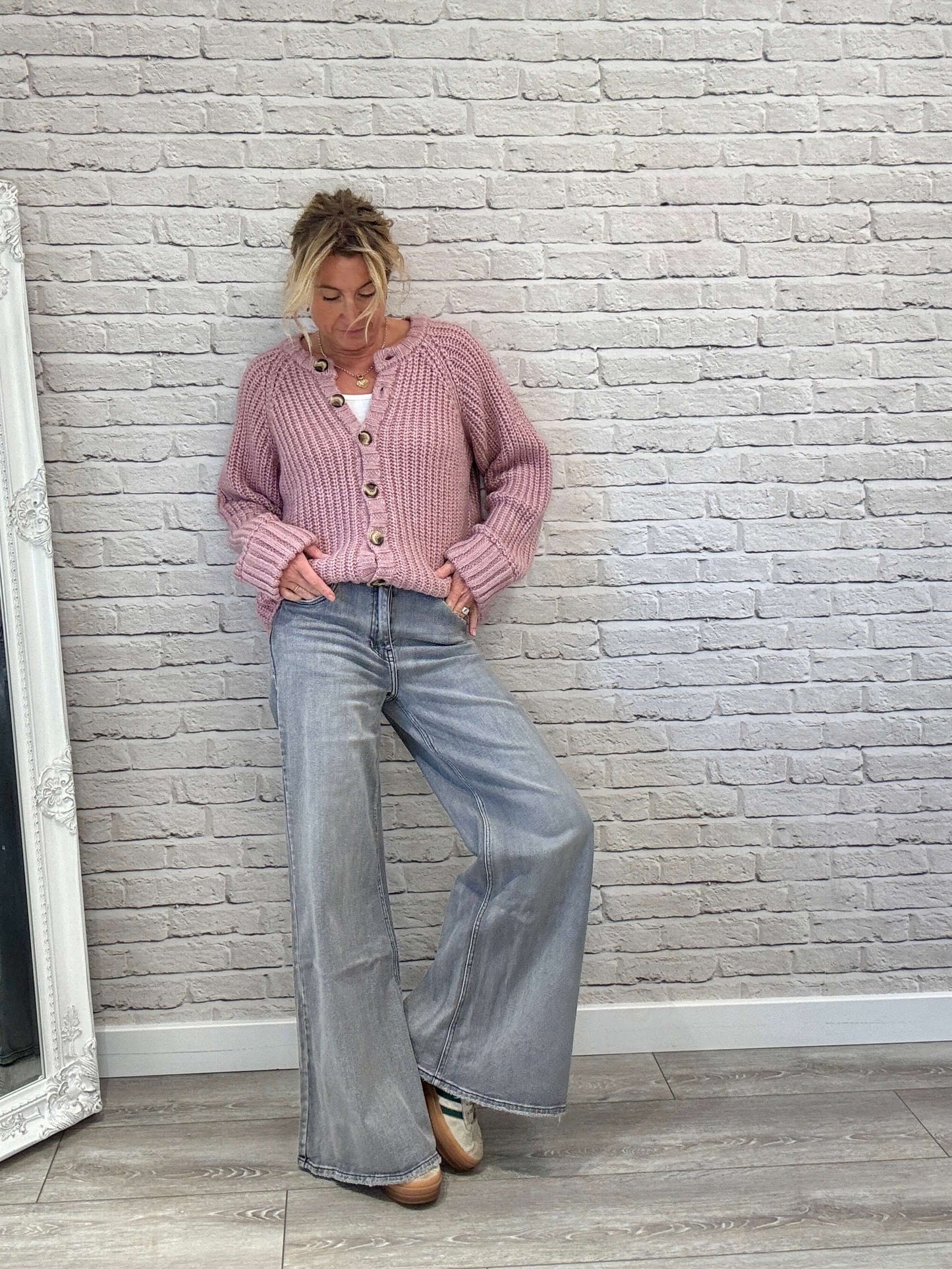 Shoreditch Palazzo Jeans | Faded Grey