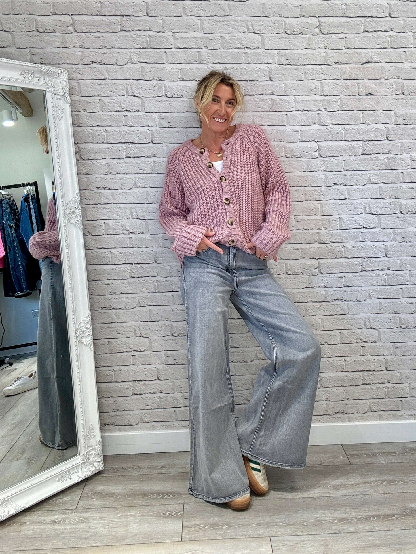 Shoreditch Palazzo Jeans | Faded Grey