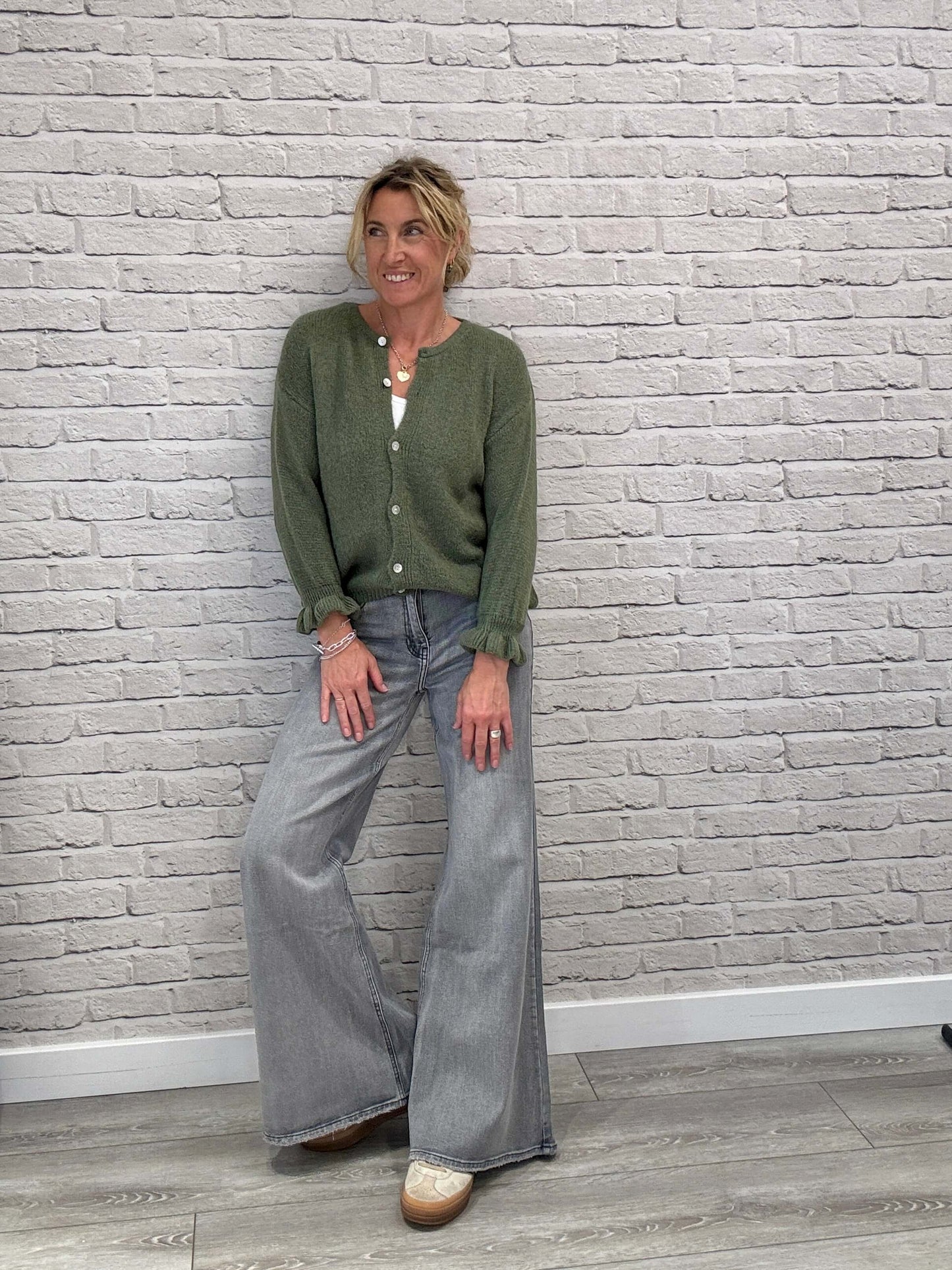 Shoreditch Palazzo Jeans | Faded Grey