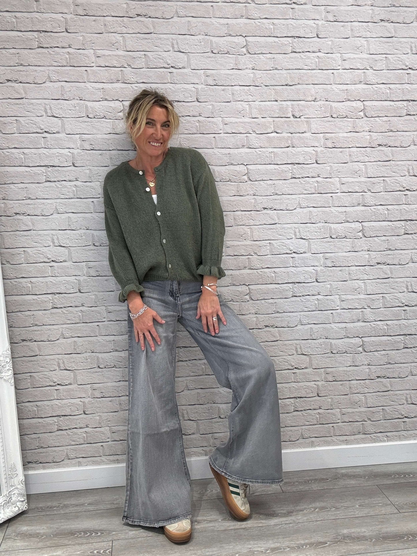 Shoreditch Palazzo Jeans | Faded Grey