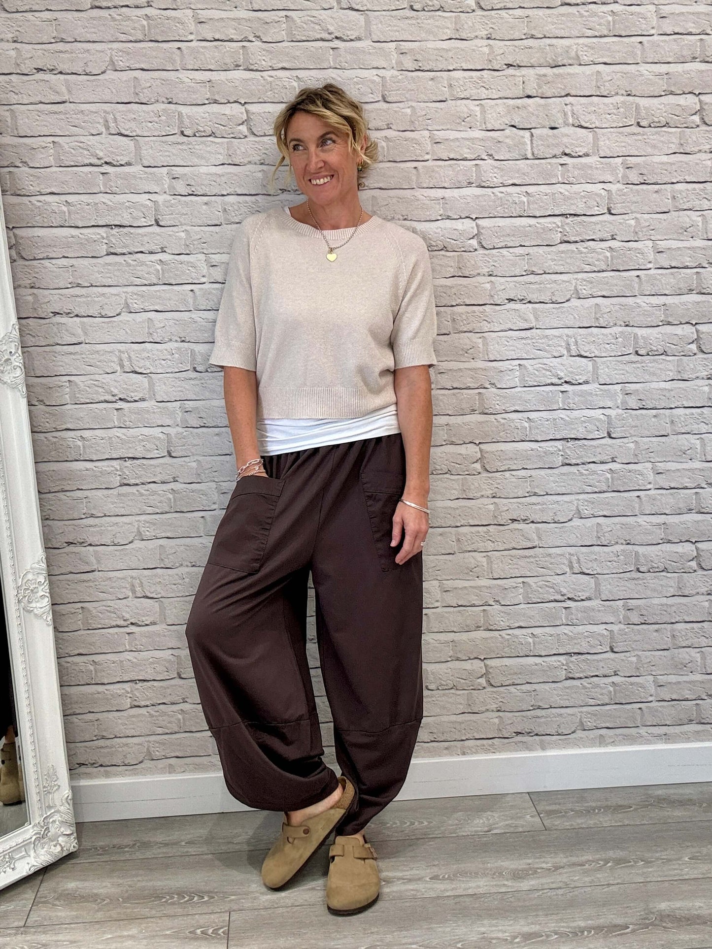 Etta Front Pocket Cocoon Pants | Chocolate
