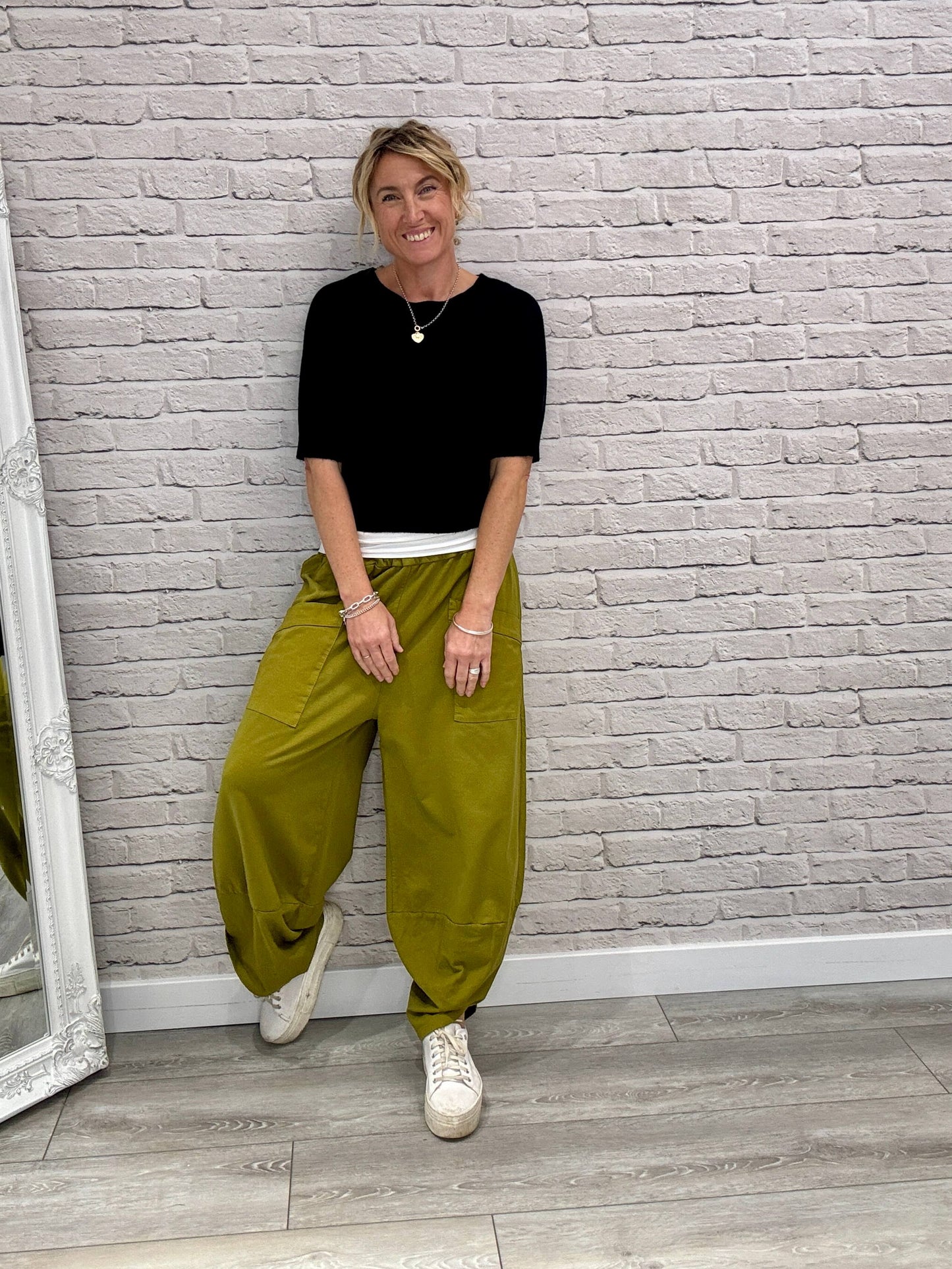 Etta Front Pocket Cocoon Pants | Pistachio