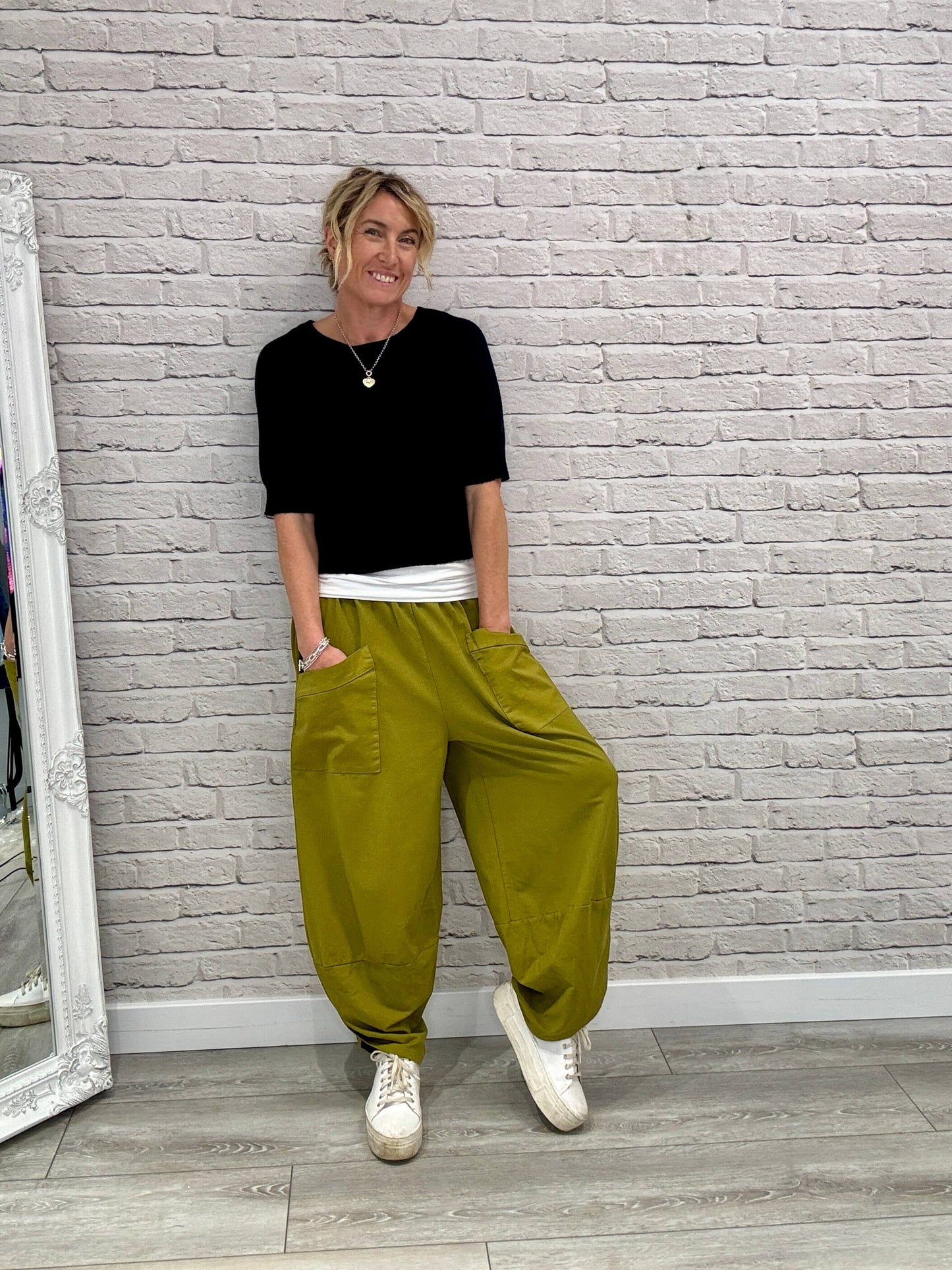 Etta Front Pocket Cocoon Pants | Pistachio