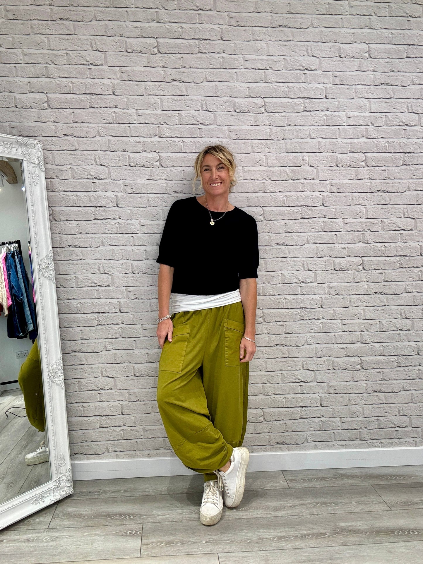 Etta Front Pocket Cocoon Pants | Pistachio