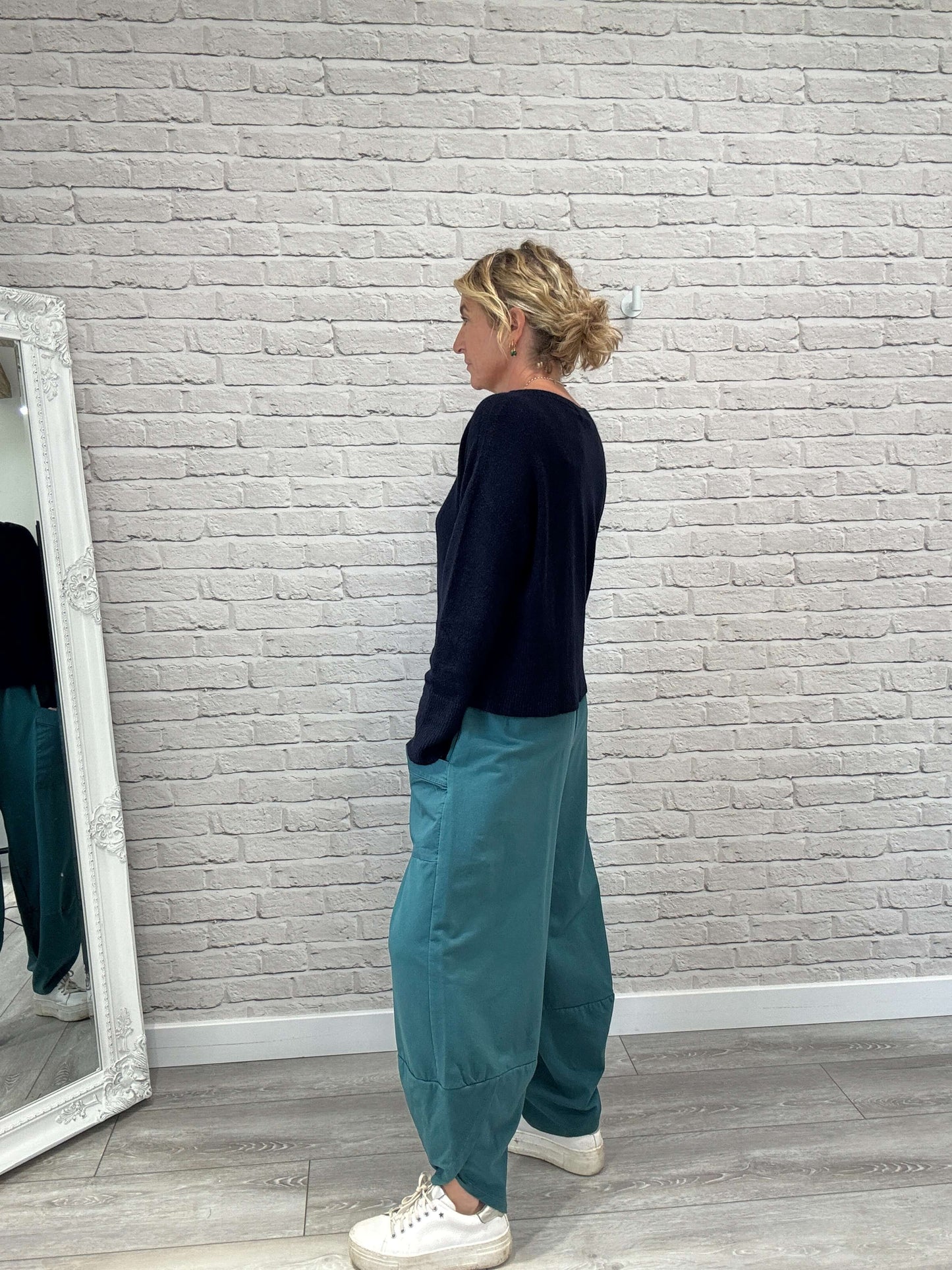 Etta Front Pocket Cocoon Pants | Teal