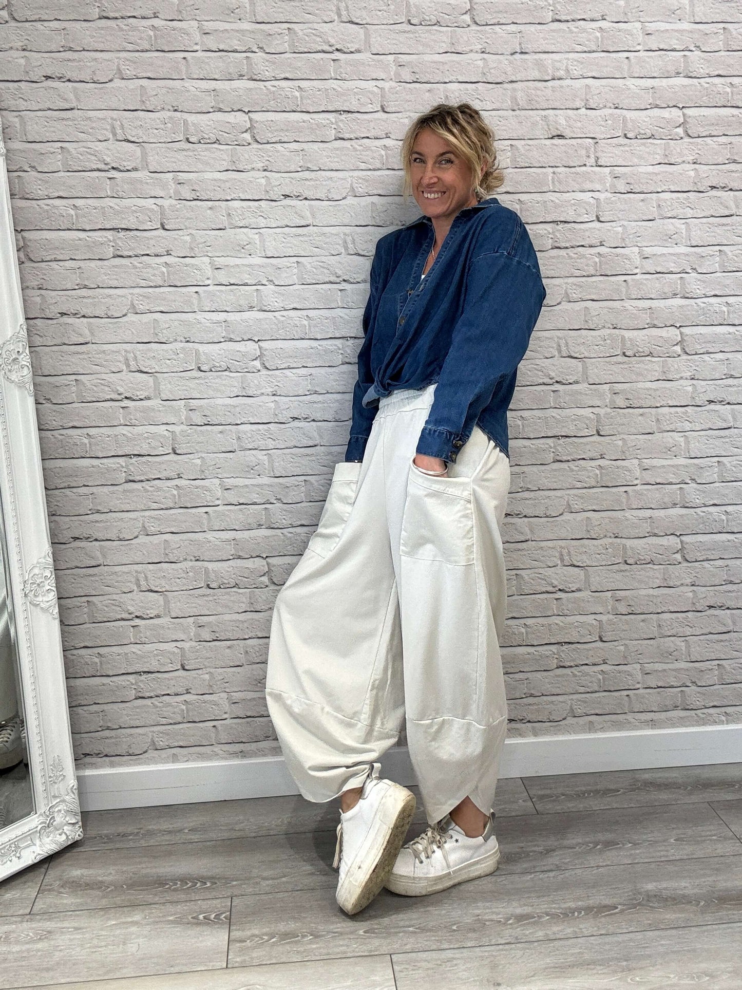 Etta Front Pocket Cocoon Pants | Stone