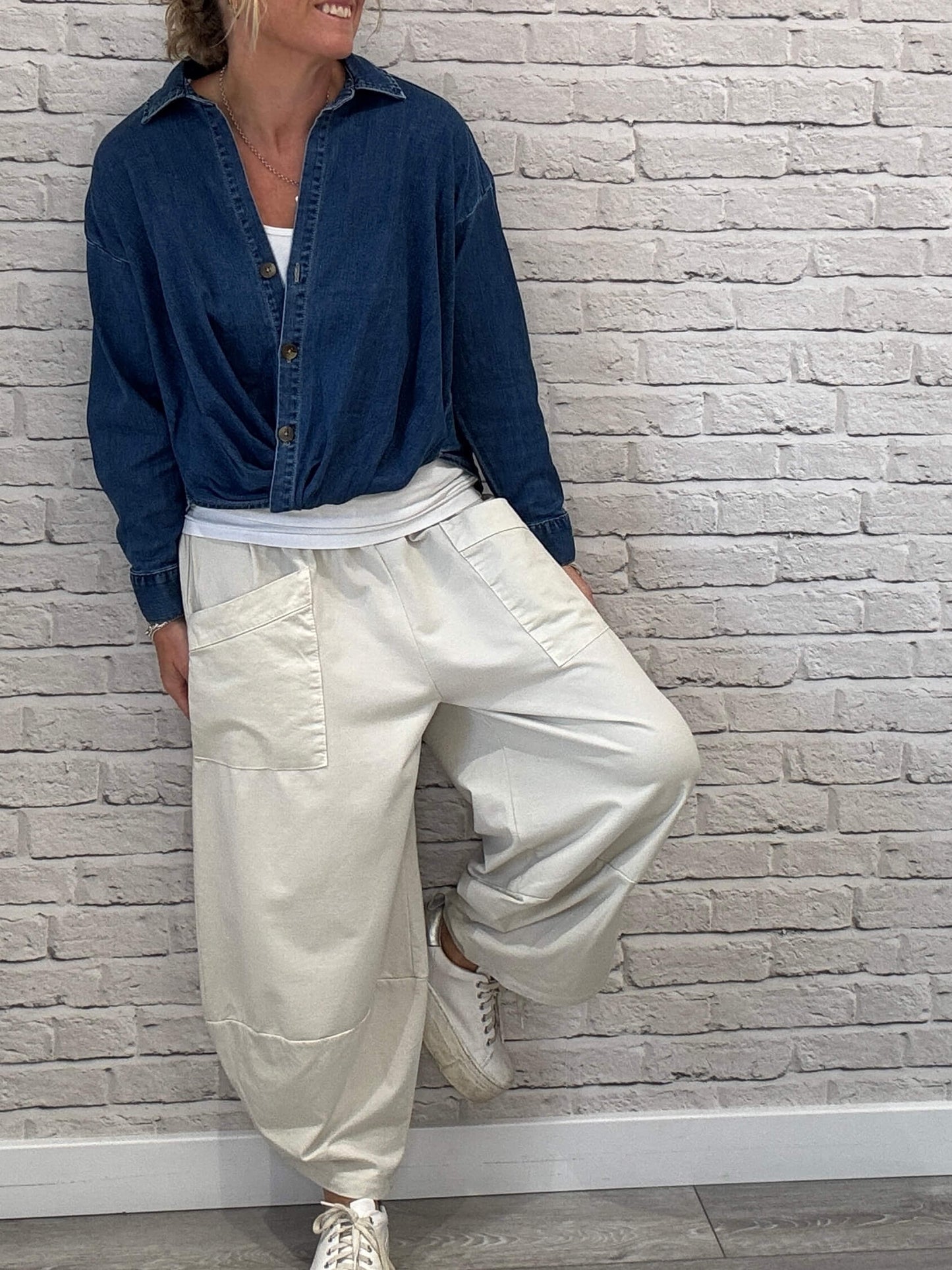 Etta Front Pocket Cocoon Pants | Stone