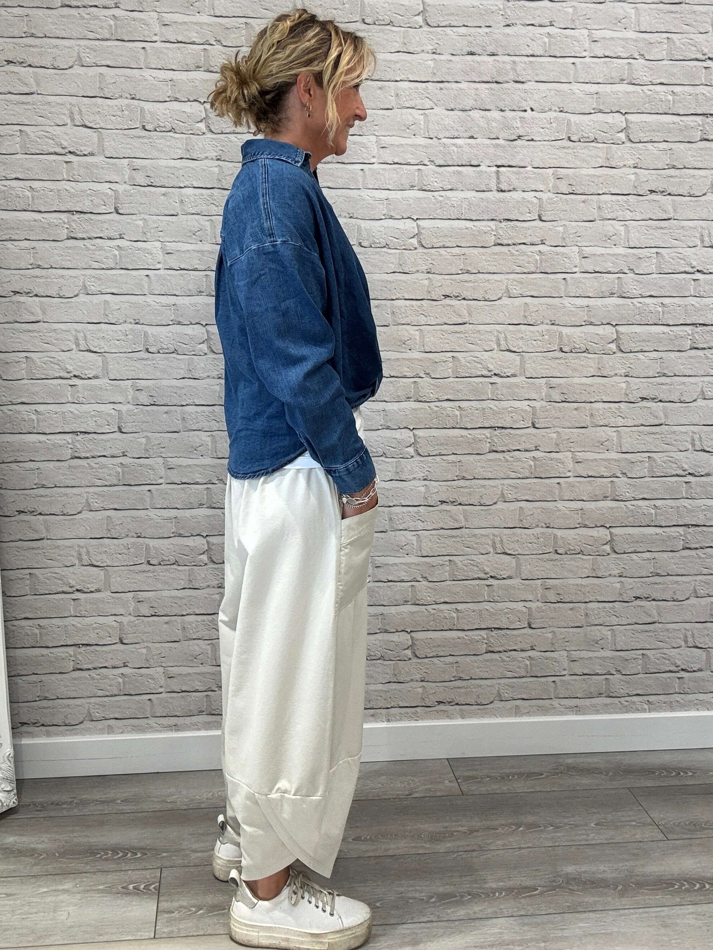 Etta Front Pocket Cocoon Pants | Stone