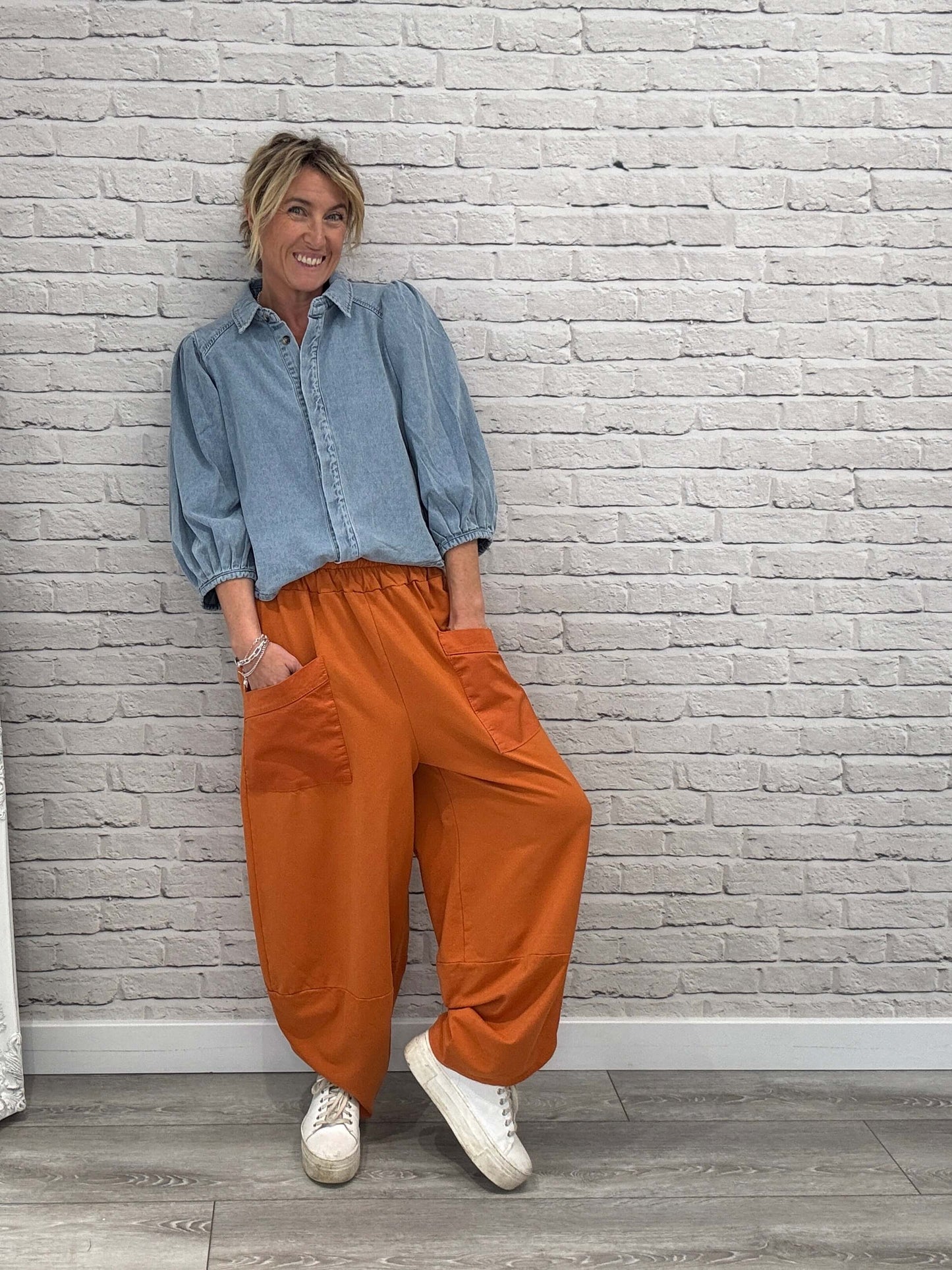 Etta Front Pocket Cocoon Pants | Burnt Orange