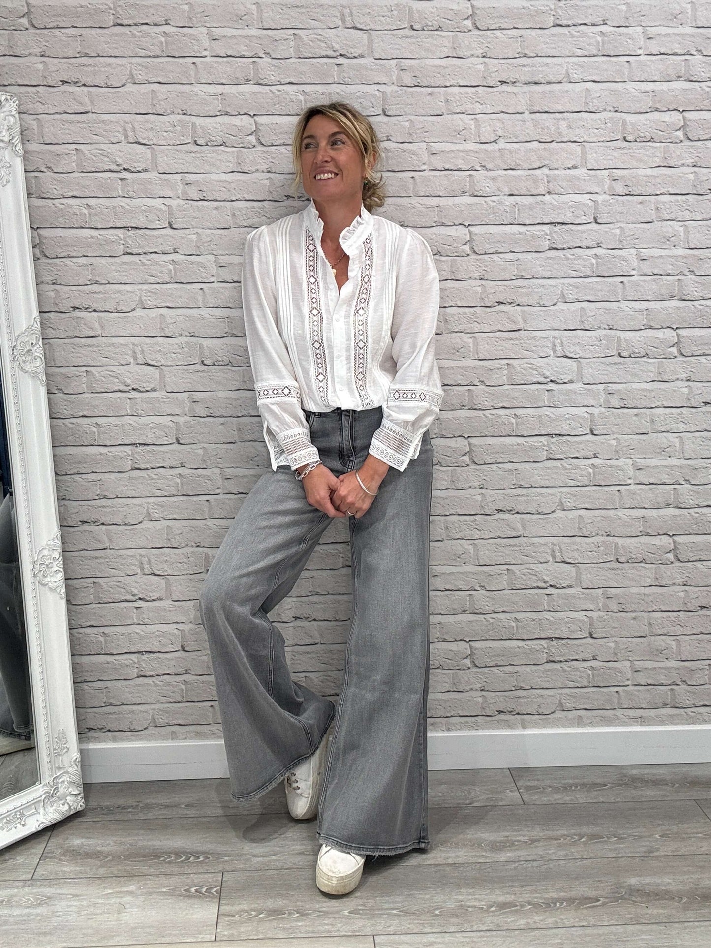 Shoreditch Palazzo Jeans | Faded Grey