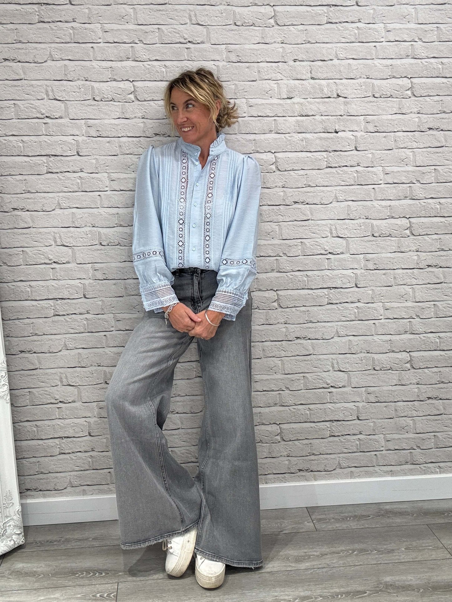 Shoreditch Palazzo Jeans | Faded Grey