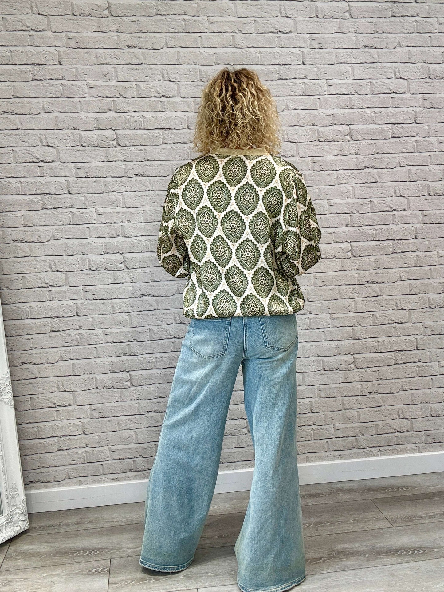 Enya Mix Silk Bomber | Khaki & Gold