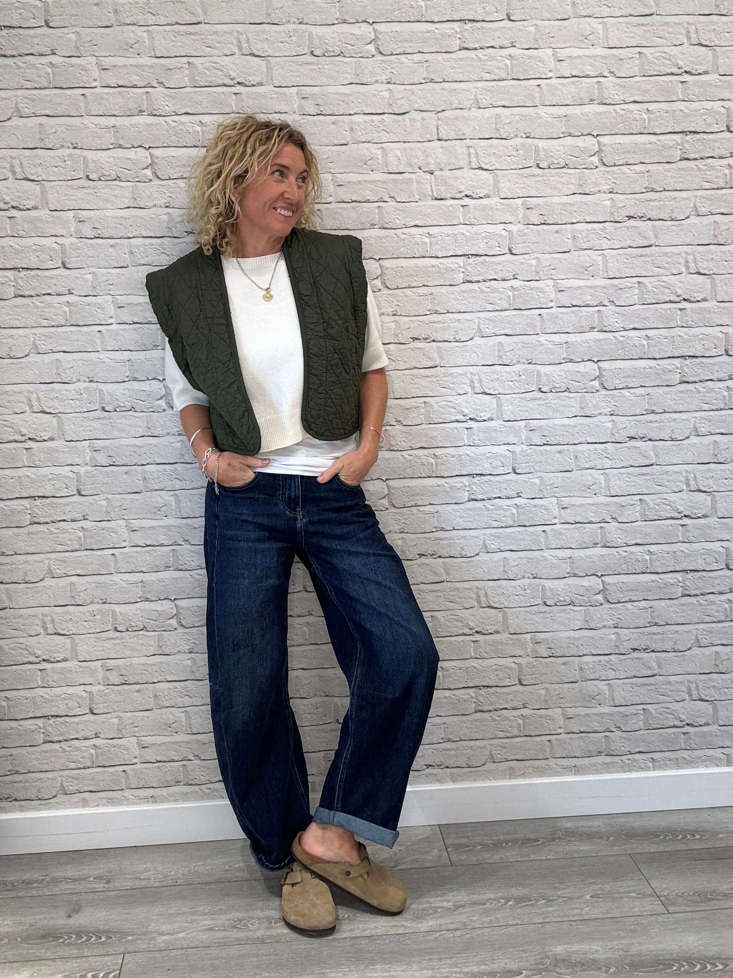Caleb Short Quilted Waistcoat | Military
