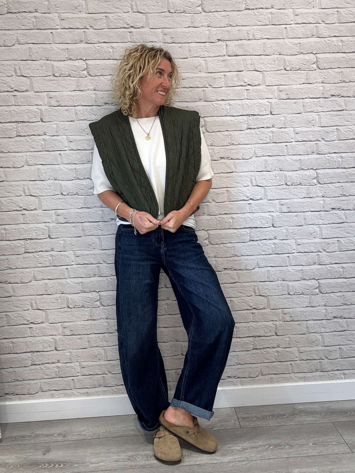 Caleb Short Quilted Waistcoat | Military