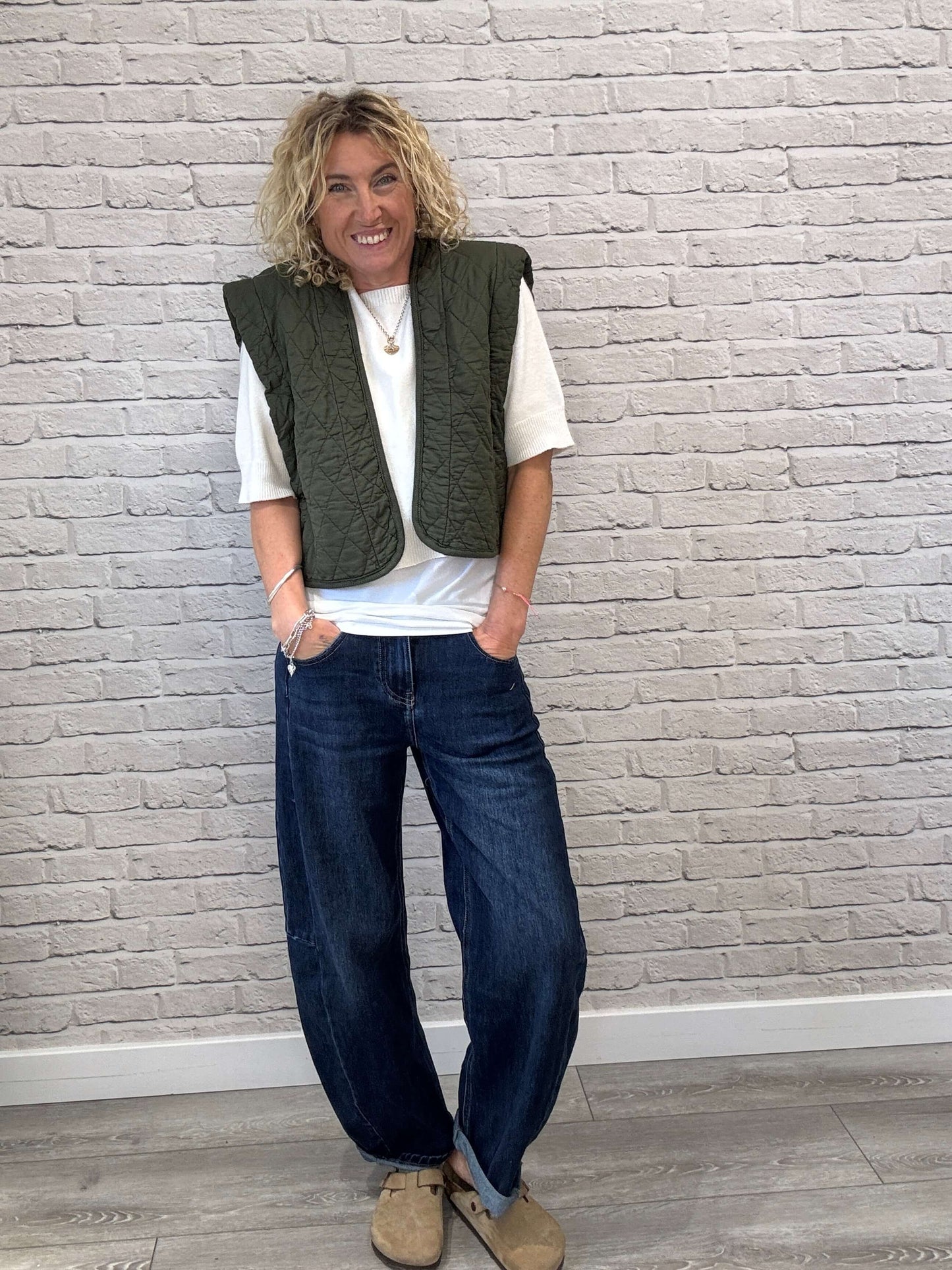 Caleb Short Quilted Waistcoat | Military