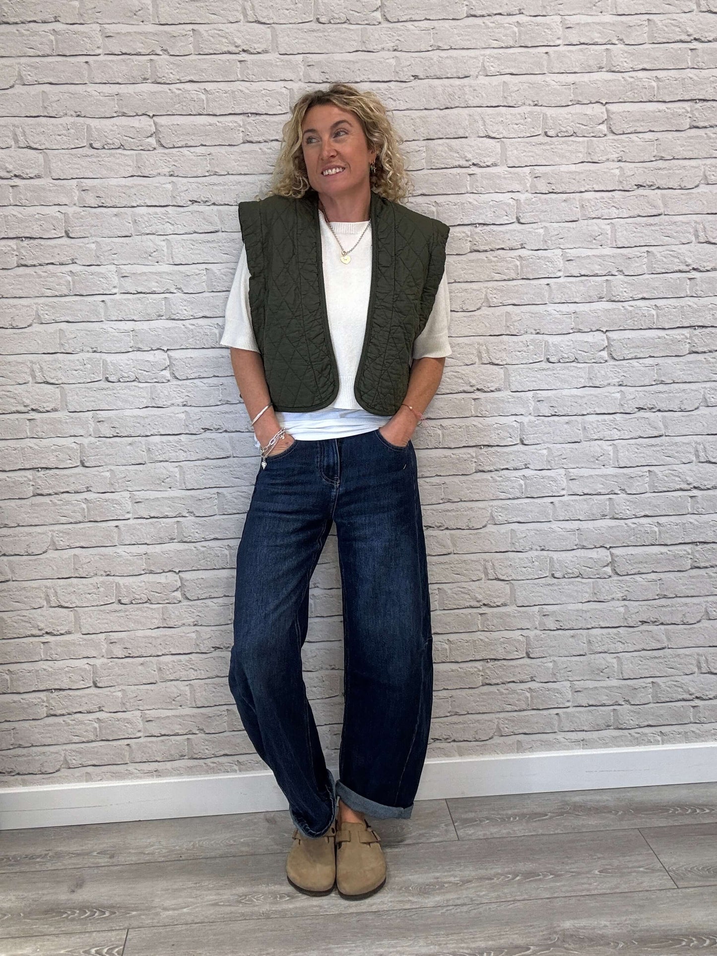 Caleb Short Quilted Waistcoat | Military
