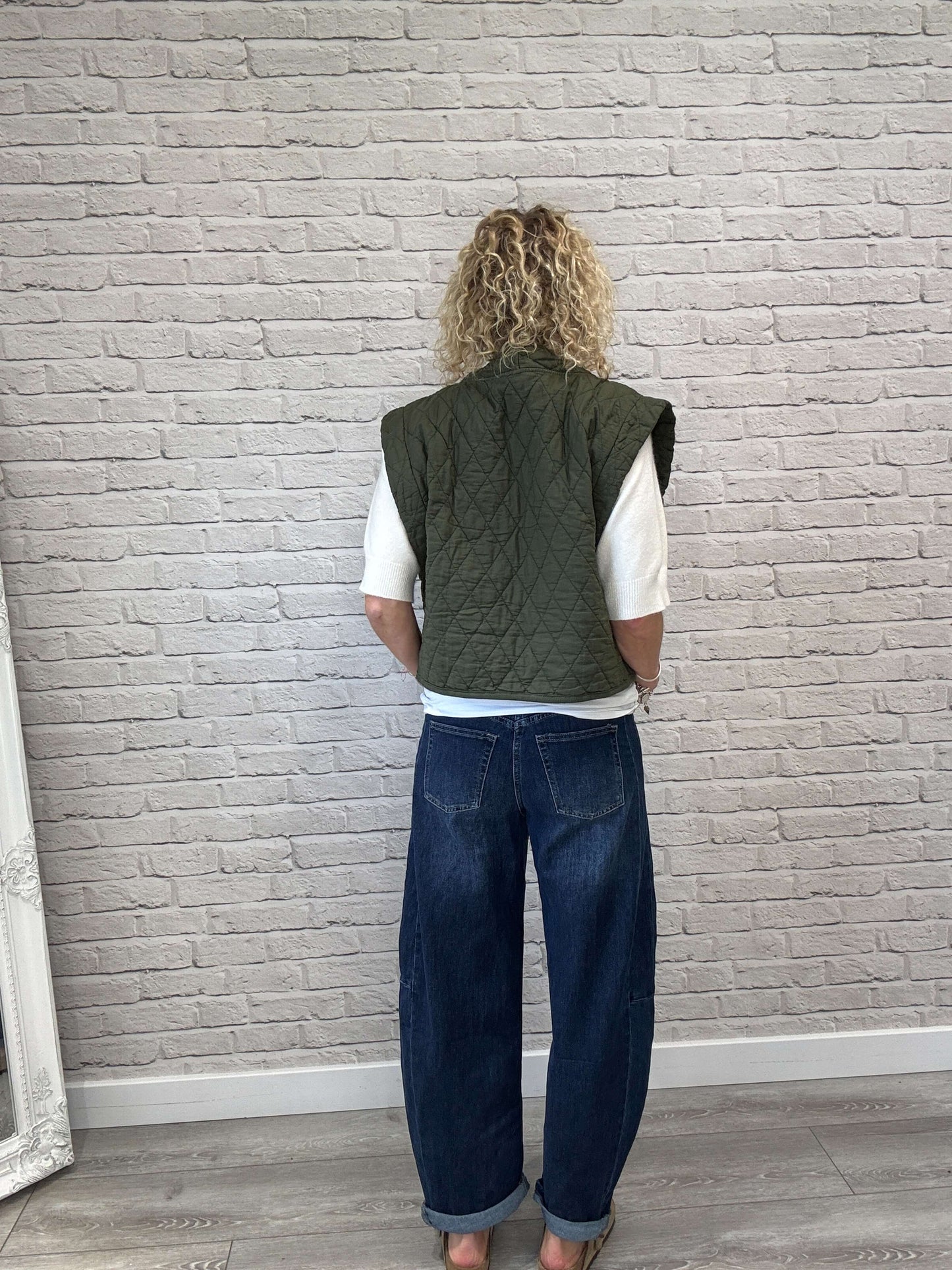 Caleb Short Quilted Waistcoat | Military