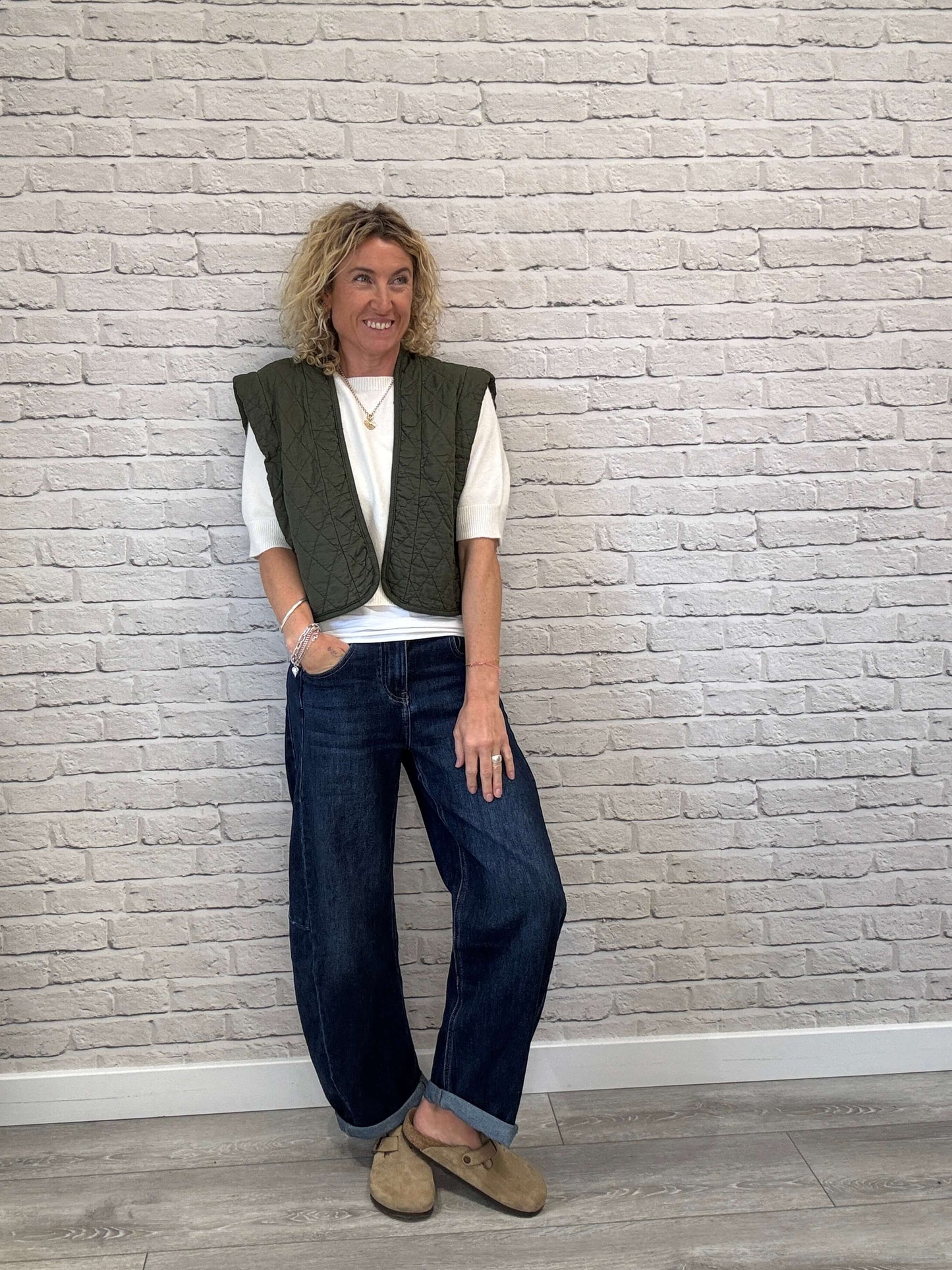 Caleb Short Quilted Waistcoat | Military