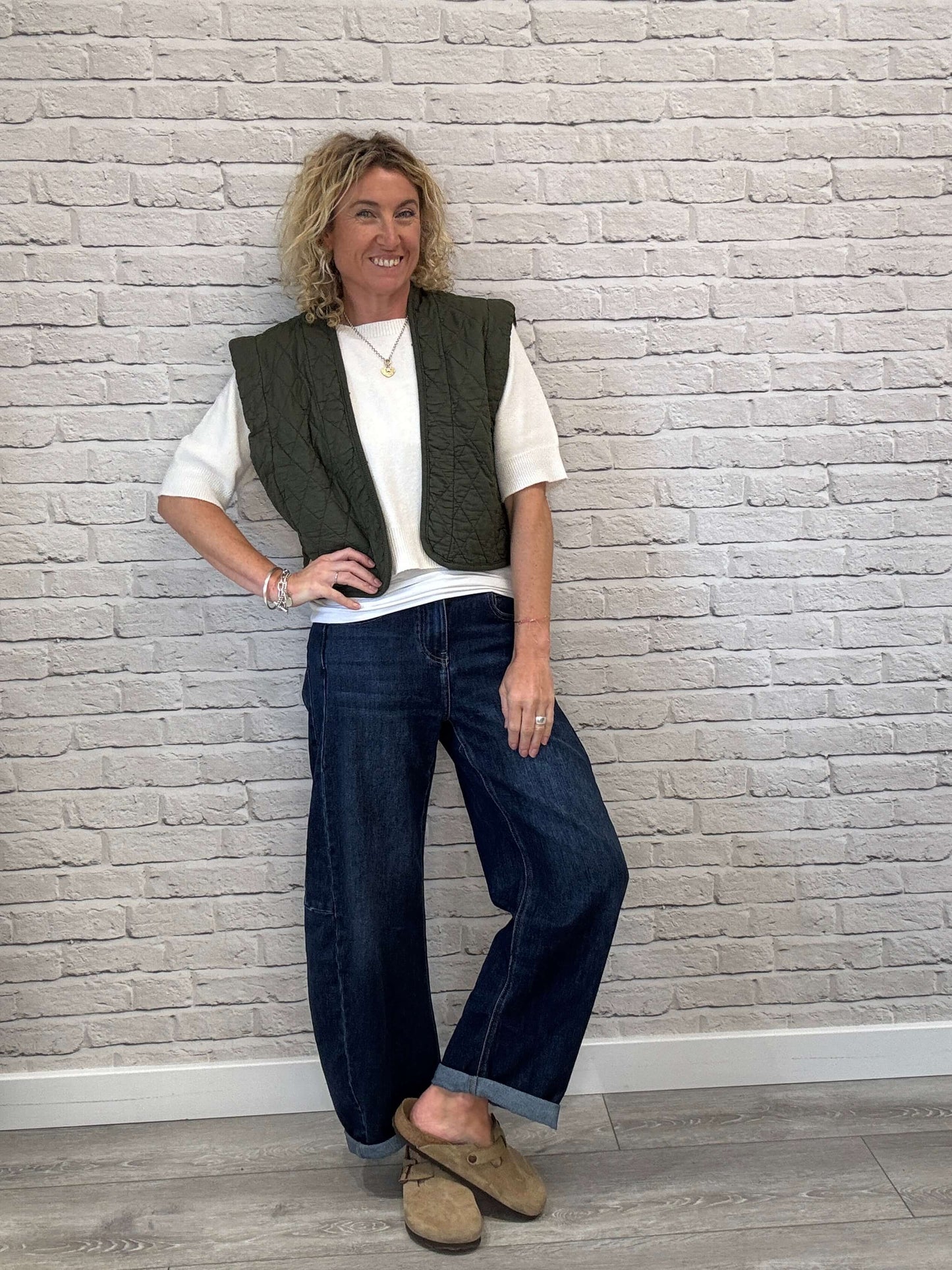 Caleb Short Quilted Waistcoat | Military