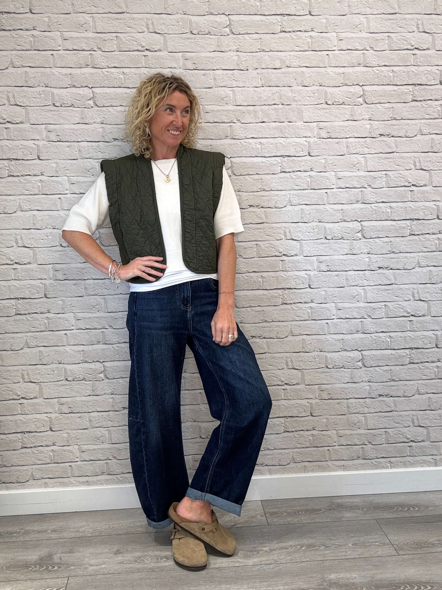 Caleb Short Quilted Waistcoat | Military