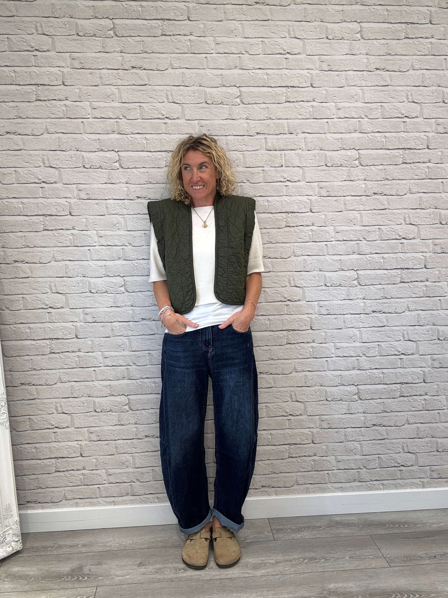 Caleb Short Quilted Waistcoat | Military